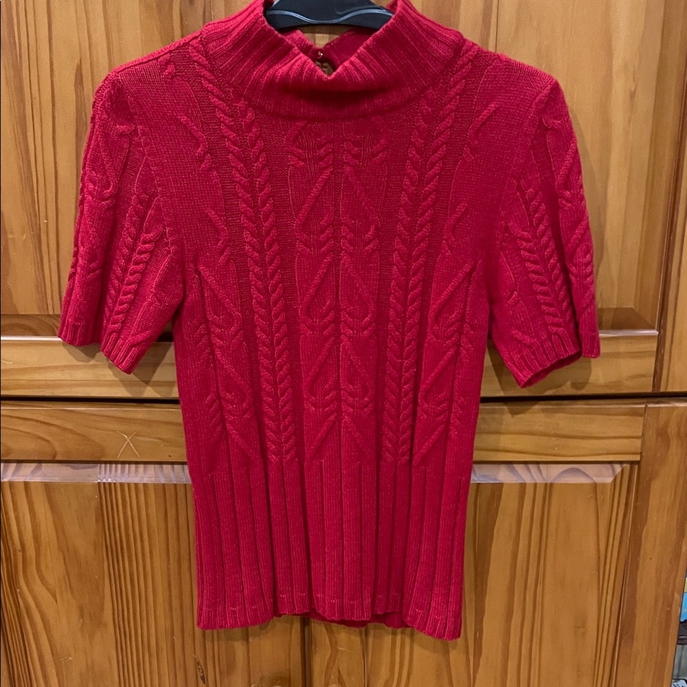 Escada Vibrant Red Knit Turtleneck Sweater